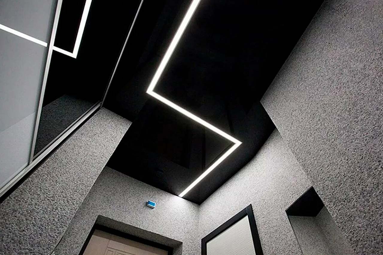 Армавир, световые лини на натяжном потолке, фото 
