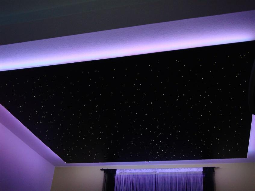 Дизайн и фото натяжного потолка звездное небо в Сочи